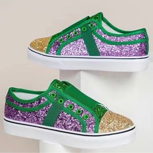 Women's Mardi Gras Glitter Sequins Lace-up Shoes